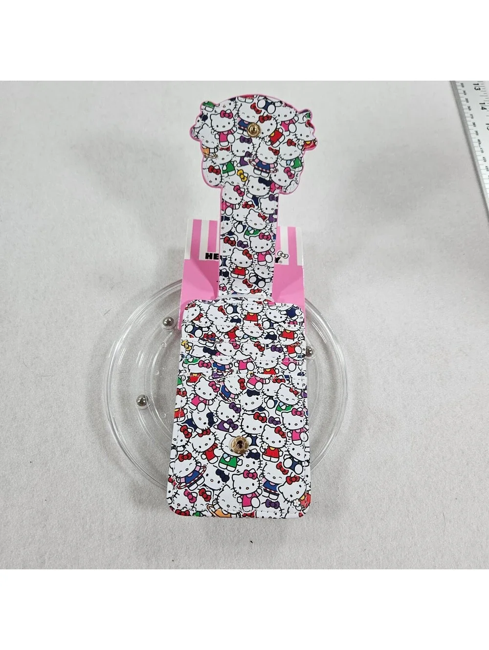 Fast Forward Hello Kitty Card Holder NWT Pink Faux Leather Flap Button Snap New